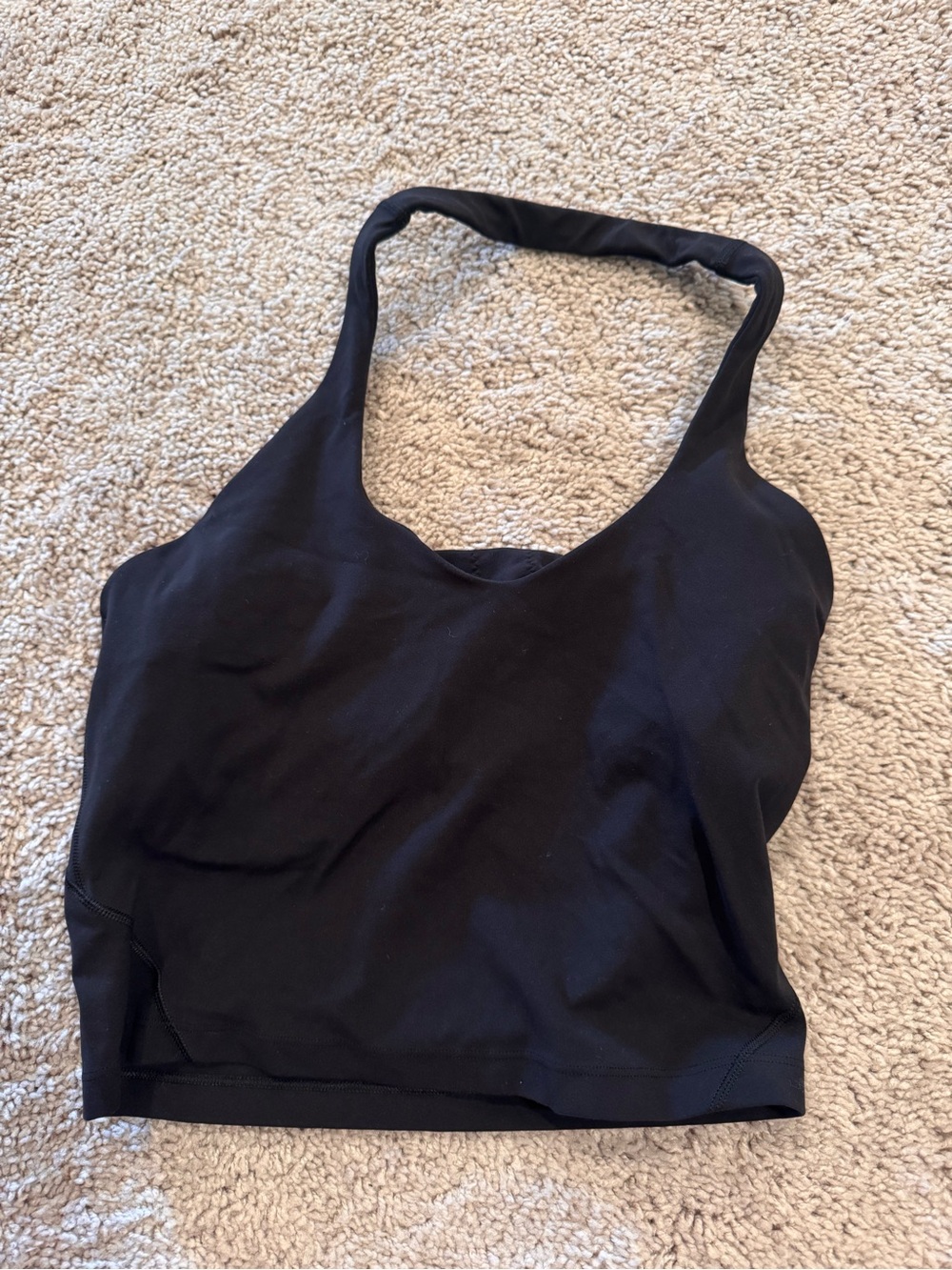 Lululemon Black Women's Crop Tank Halter Bralette - Comfortable Light Support